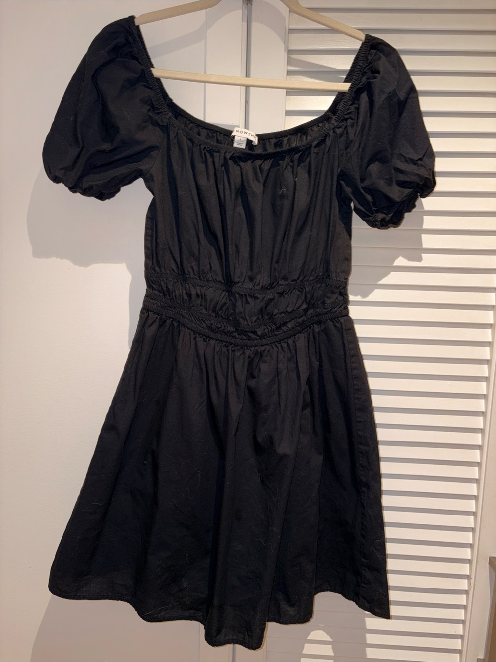 And Now This Black Puff-Sleeve Dress
